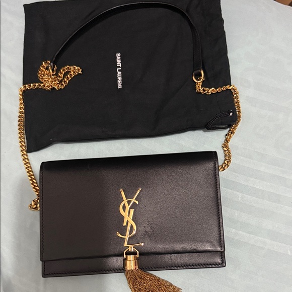 Saint Laurent Black Crossbody Bag with Gold Chain - Picture 1 of 1